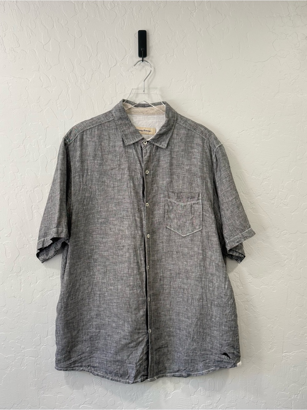 Tommy Bahama 100% Linen Short Sleeve Button Down Shirt Size L